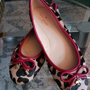 Pony fur leopard print Kate Spade Flat